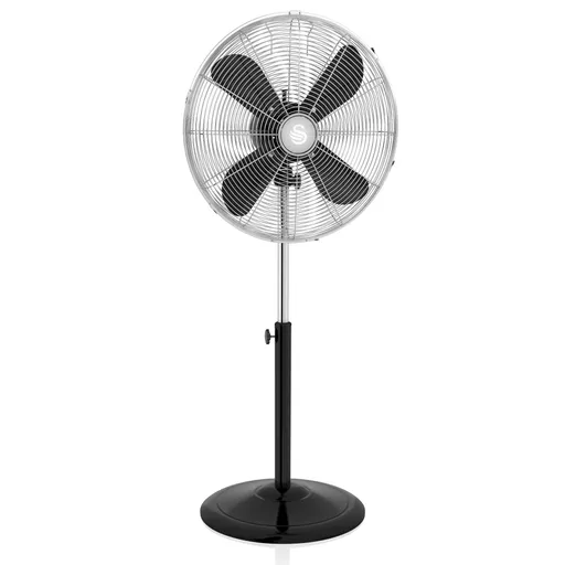 16" Retro Black Stand Fan