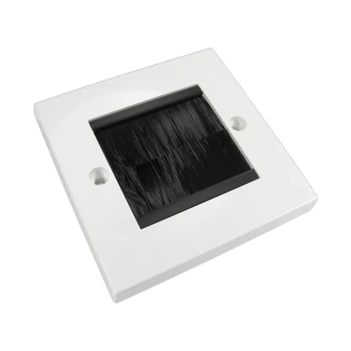 White Single Gang Black Brush Wall Plate