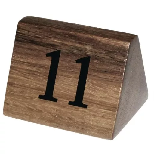 ACACIA WOOD TABLE NUMBER SIGNS 35mm x 55mm NUMBERS 11-20