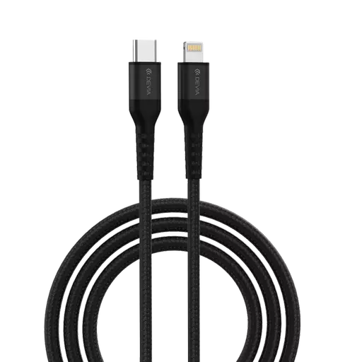 Devia - 1.5m (3A) Mesh Armour USB-C to Non-MFi Lightning Cable - Black