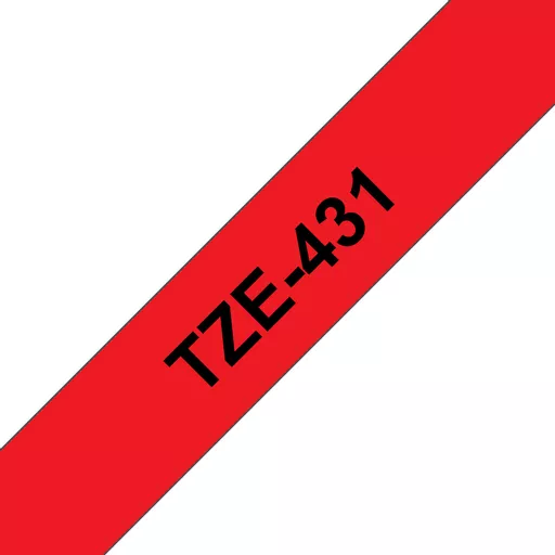 Brother TZE-431 DirectLabel black on red Laminat 12mm x 8m for Brother P-Touch TZ 3.5-18mm/6-12mm/6-18mm/6-24mm/6-36mm