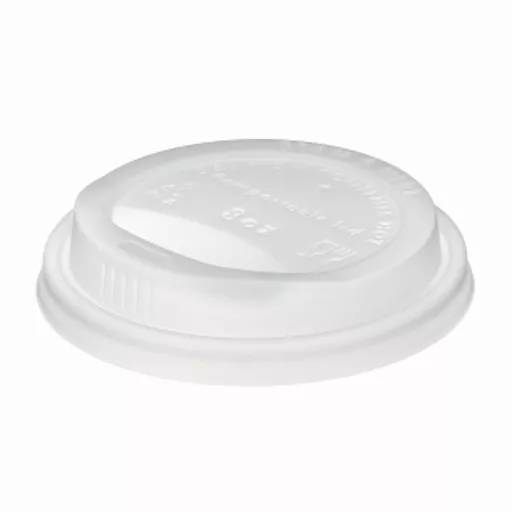 8OZ WHITE CPLA HOT CUP SIP LID - (1X1000)