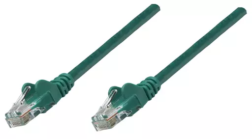 Intellinet Network Patch Cable, Cat6, 0.25m, Green, CCA, U/UTP, PVC, RJ45, Gold Plated Contacts, Snagless, Booted, Lifetime Warranty, Polybag