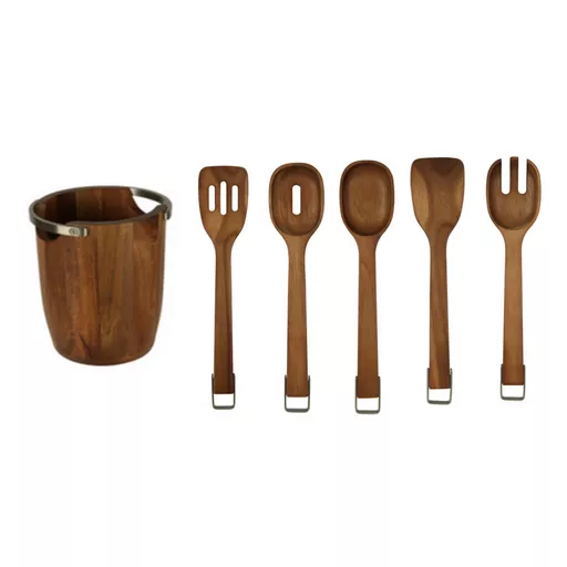 Set of 5 Utensils with Holder