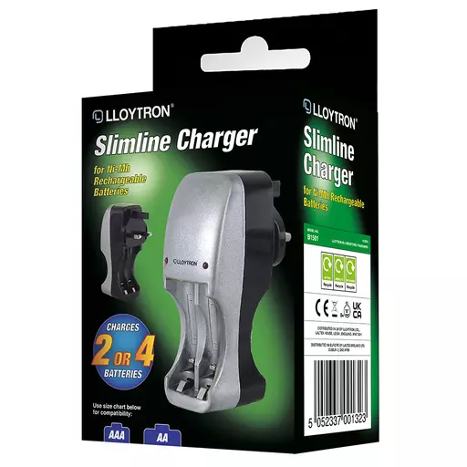 Slimline AA/AAA Battery Charger for NiMH Batteries