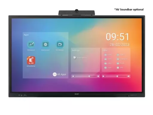 Sharp PN-LC652 Digital signage flat panel 165.1 cm (65") LCD Wi-Fi 450 cd/m² 4K Ultra HD Black Touchscreen Built-in processor Android 11 16/7