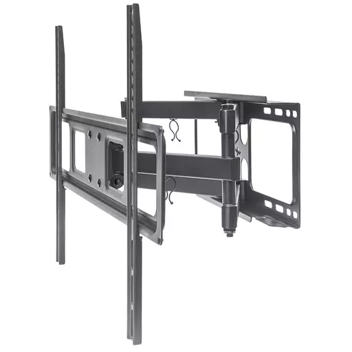 Manhattan TV & Monitor Mount, Wall, Full Motion, 1 screen, Screen Sizes: 37-65", Black, VESA 100x100 to 600x400mm, Max 40kg, LFD, Tilt & Swivel with 3 Pivots, Lifetime Warranty