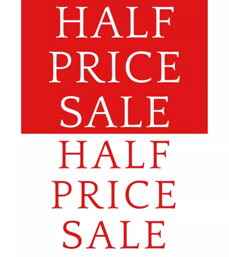 Repeated 'Half Price Sale' Poster - 508mm x 700mm