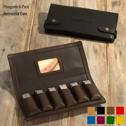 Six-Pack Leather Harmonica Case