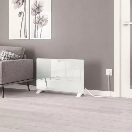Cortona 555 x 770 Glass Fronted Electric Radiator 2000W White