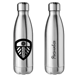Leeds United FC Crest Silver Insulated Water Bottle.jpg