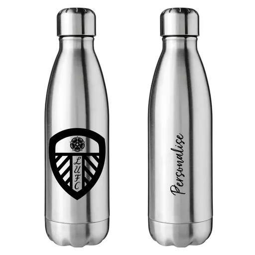 Leeds United FC Crest Silver Insulated Water Bottle
