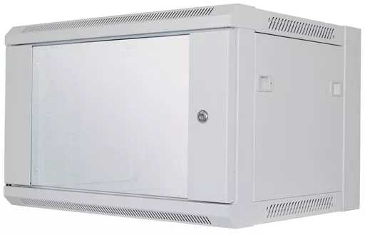 Intellinet Network Cabinet, Wall Mount (Standard), 6U, Usable Depth 260mm/Width 510mm, Grey, Flatpack, Max 60kg, Metal & Glass Door, Back Panel, Removeable Sides, Suitable also for use on desk or floor, 19", Parts for wall install (eg screws/rawl plugs) n