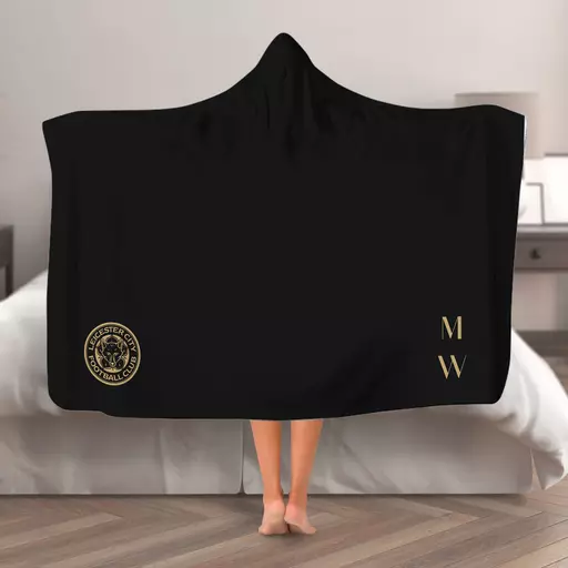 Leicester City FC Initials Hooded Blanket (Adult)