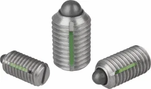 K0324 - Spring Plungers With Slot And Thrust Pin In Stainless Steel With Thread Lock