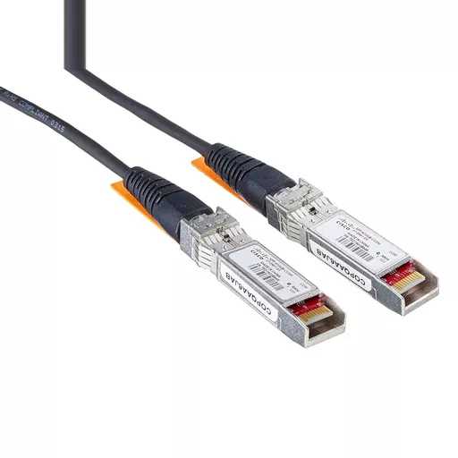 Cisco 10G Direct Attach Twinax SFP+ Cable, Passive, 30AWG Cable Assembly, 3 M, Orange, 5-Year Standard Warranty (SFP-H10GB-CU3M=)