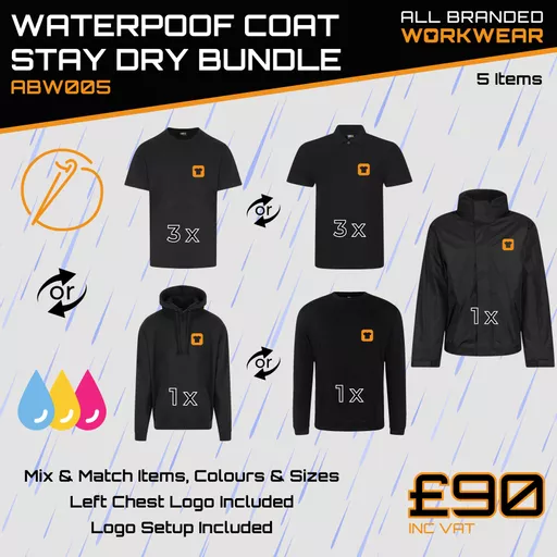 Waterproof Coat Stay Dry Workwear Bundle