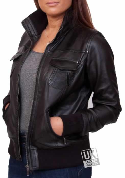 Womens Leather Bomber Jackets