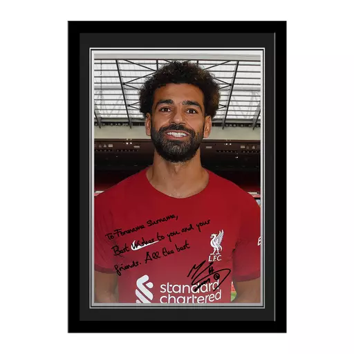 Liverpool FC Salah Autograph Photo Framed