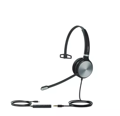 Yealink UH36 Mono Teams Headset Wired Head-band Office/Call center USB Type-A Black, Silver