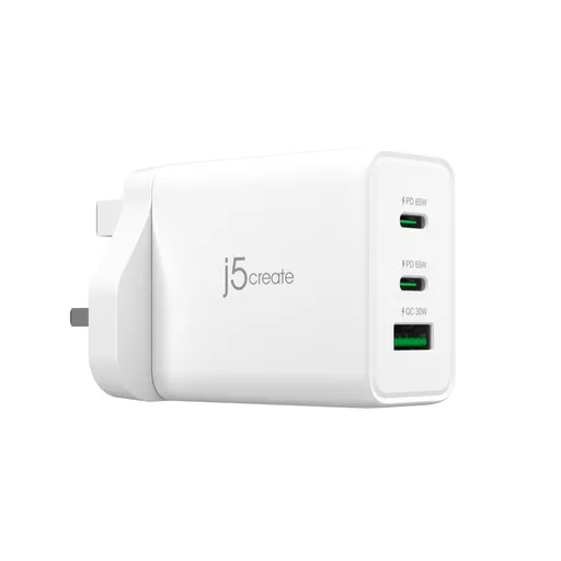 j5create JUP3365F-FN 65W GaN USB-C® 3-Port Charger - UK