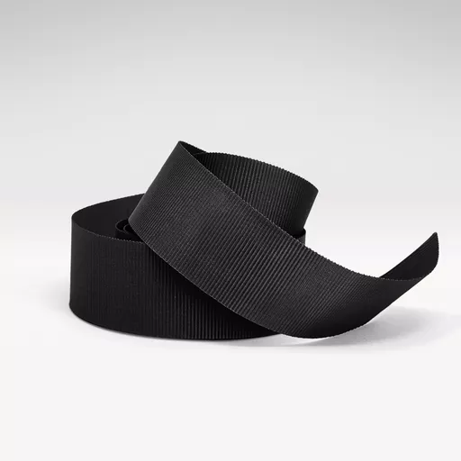Black tencel grosgrain ribbon 
