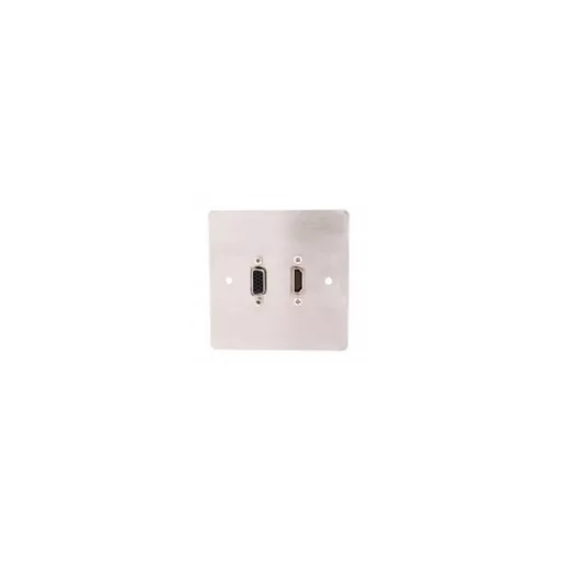 Single Gang HDMI & SVGA Wall Plate (with Flylead Couplers)