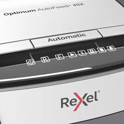 Rexel Optimum AutoFeed 45X paper shredder Cross shredding 55 dB 22 cm Black, Silver