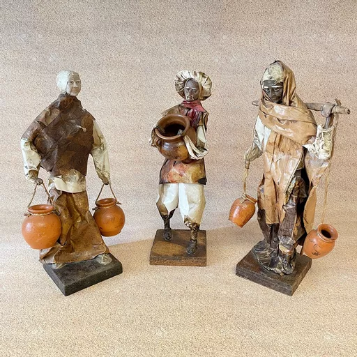 Set of 3 Paper Mache Figures