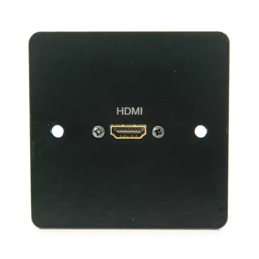 Black Single Black Metal Gang HDMI Wall Plate (4K, v2.0 with Flylead)