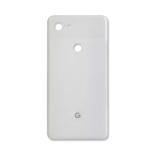 Back Glass w/ Camera Lens  (No Logo) (Clearly White) (CERTIFIED) - For Google Pixel 3 XL