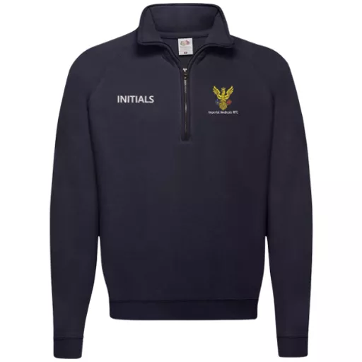 ImperialMedicalsRFC_FruitOfTheLoomQuarterZipSweater_Navy_Front.png