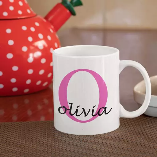 Personalised Name Mug For Her - Initial O & Name