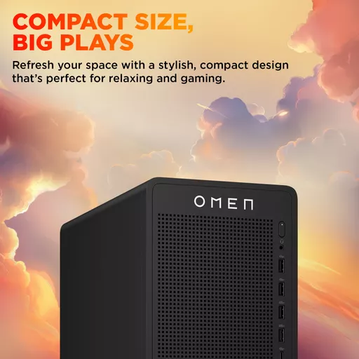 HP OMEN 16L Gaming Desktop TG03-0007na PC AMD Ryzen™ 5 8500F 16 GB DDR5-SDRAM NVIDIA GeForce RTX 5060 Windows 11 Home Tower Black