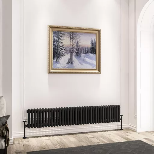 Imperia 3 Column Radiator 300 x 1640mm Matt Black