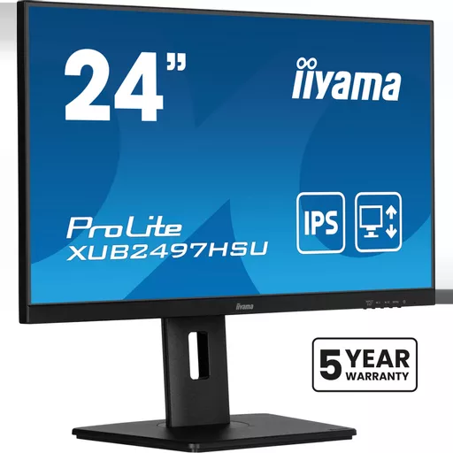 iiyama 24” IPS technology panel with height adjustable stand and 100Hz refresh rate