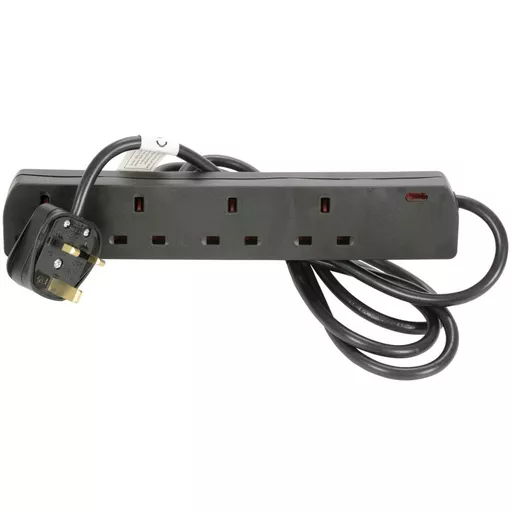 Mercury 4-Gang Extension Lead 2m Black