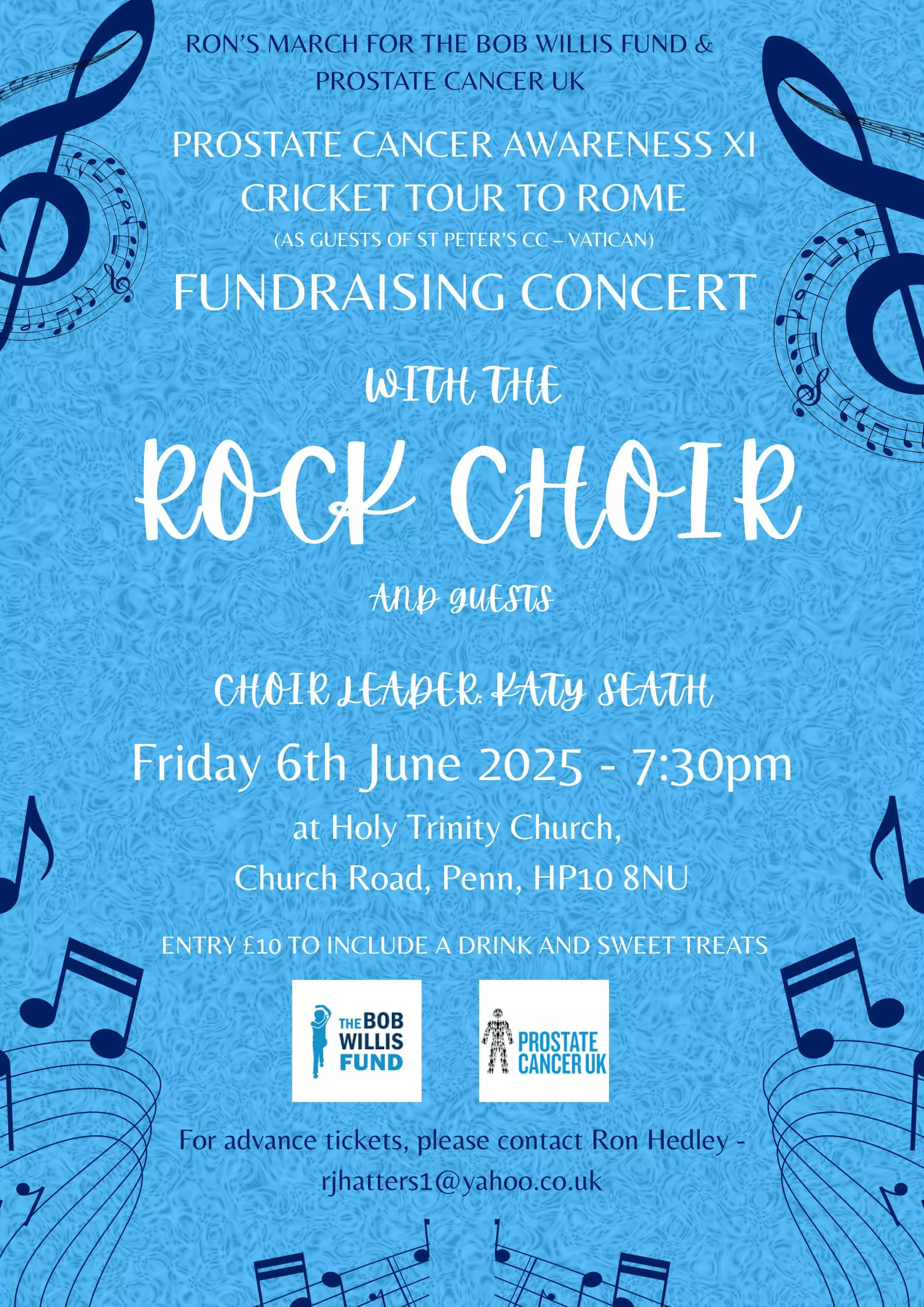 Ron Hedley’s rock choir for Prostate Cancer