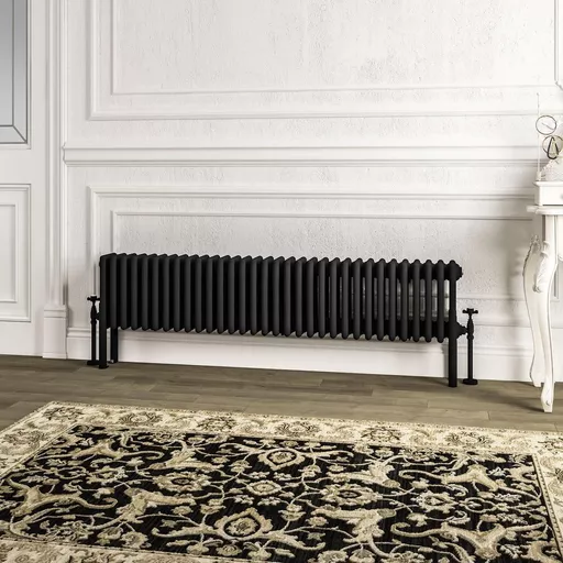 Imperia 4 Column Radiator 300 x 1460mm Matt Black