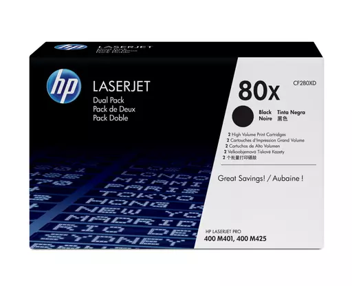 HP CF280XD/80X Toner cartridge black high-capacity twin pack, 2x6.9K pages ISO/IEC 19752 Pack=2 for HP Pro 400/e