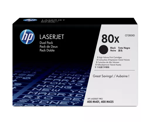 HP CF280XD/80X Toner cartridge black high-capacity twin pack, 2x6.9K pages ISO/IEC 19752 Pack=2 for HP Pro 400