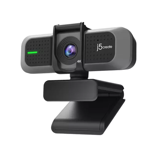 j5create JVU430 USB 4K Ultra HD Webcam, 3840 x 2160 Video Capture Resolution, Black and Silver