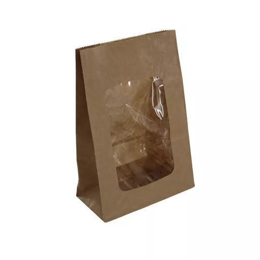 150 x 75 x 222mm Sandwich Bag With Window Kraft