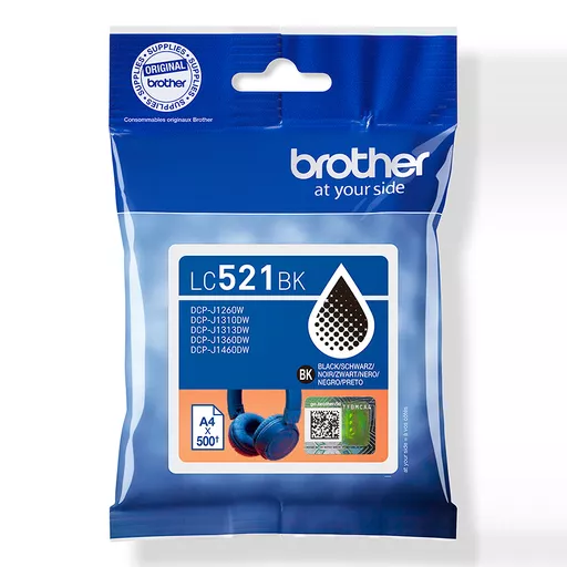 Brother LC-521BK Ink cartridge black, 500 pages ISO/IEC 19752 for Brother DCP-J 1260