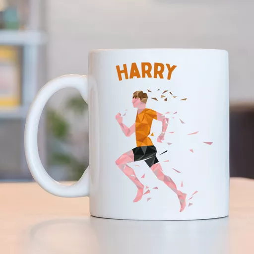 Personalised Runners Mug Man Orange Top