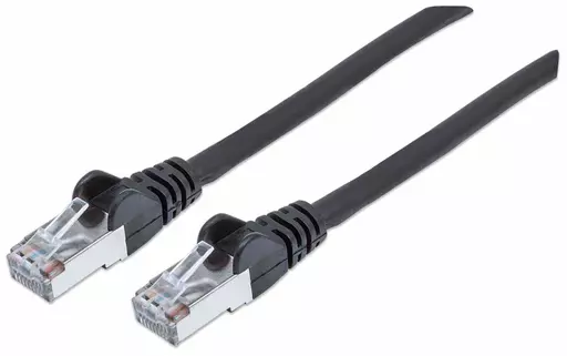 Intellinet Network Patch Cable, Cat7 Cable/Cat6A Plugs, 3m, Black, Copper, S/FTP, LSOH / LSZH, PVC, RJ45, Gold Plated Contacts, Snagless, Booted, Lifetime Warranty, Polybag