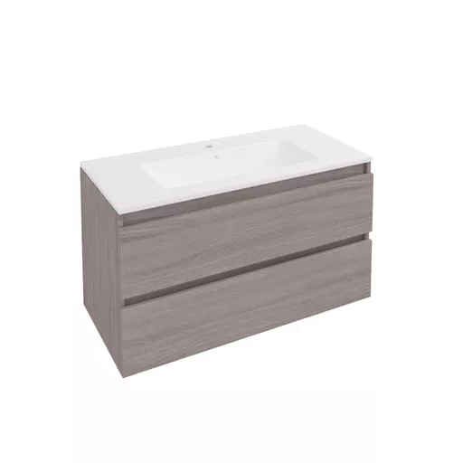 Olympia 100cm wall hung drawer unit Grey Oak