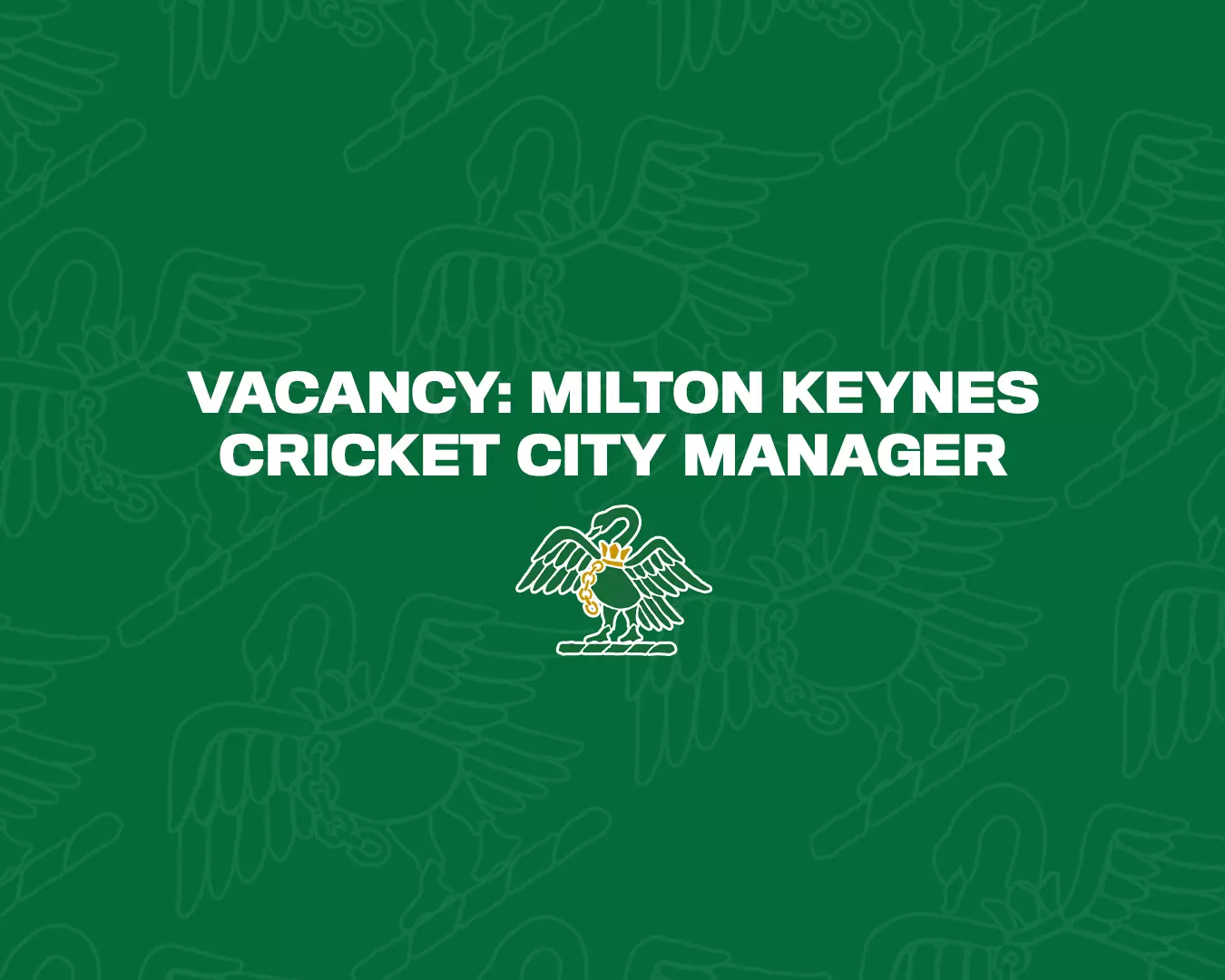 ROLE VACANCY: Bucks Cricket Milton Keynes Cricket City Manager