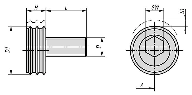 Knife Edge Cam Clamp. M12x22.5mm. Steel.
