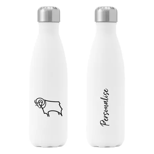 Derby County Crest Insulated Water Bottle - White